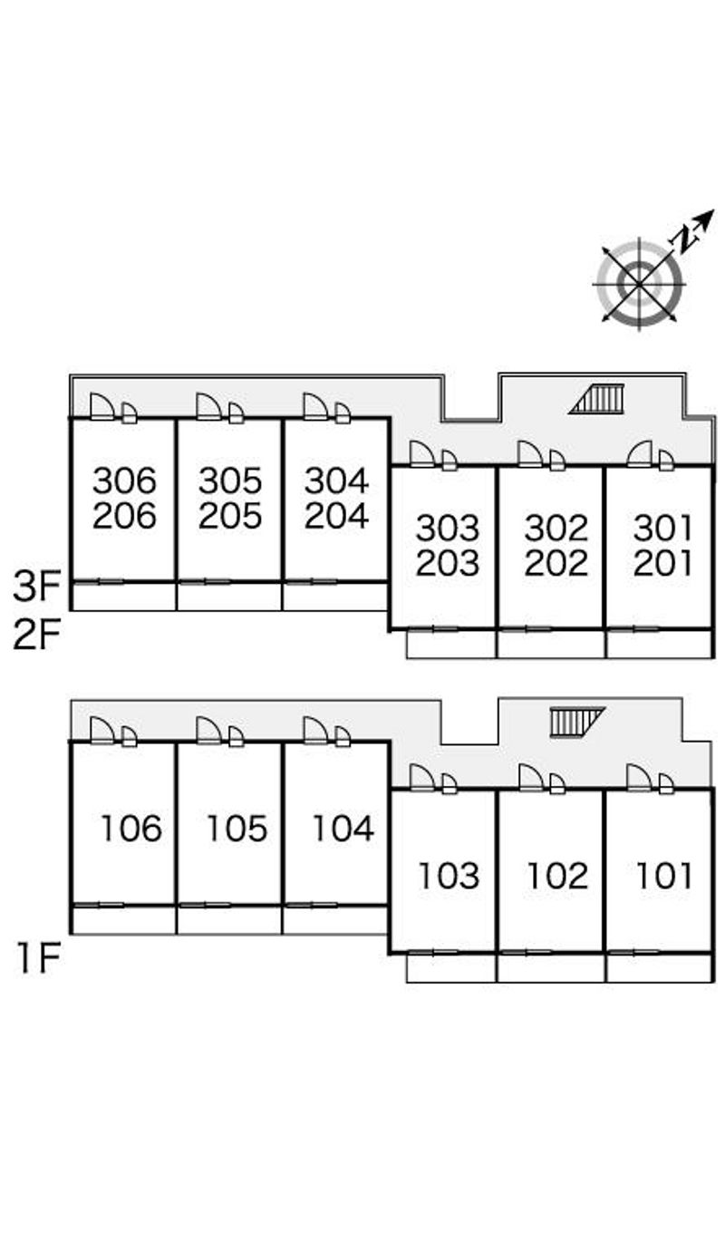 レオパレスだるま 間取配置図