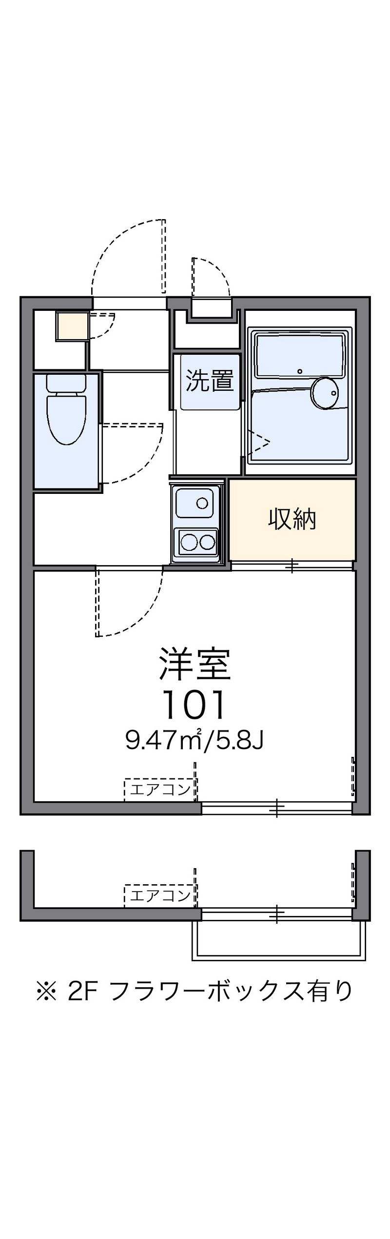 レオパレス小日向 間取図