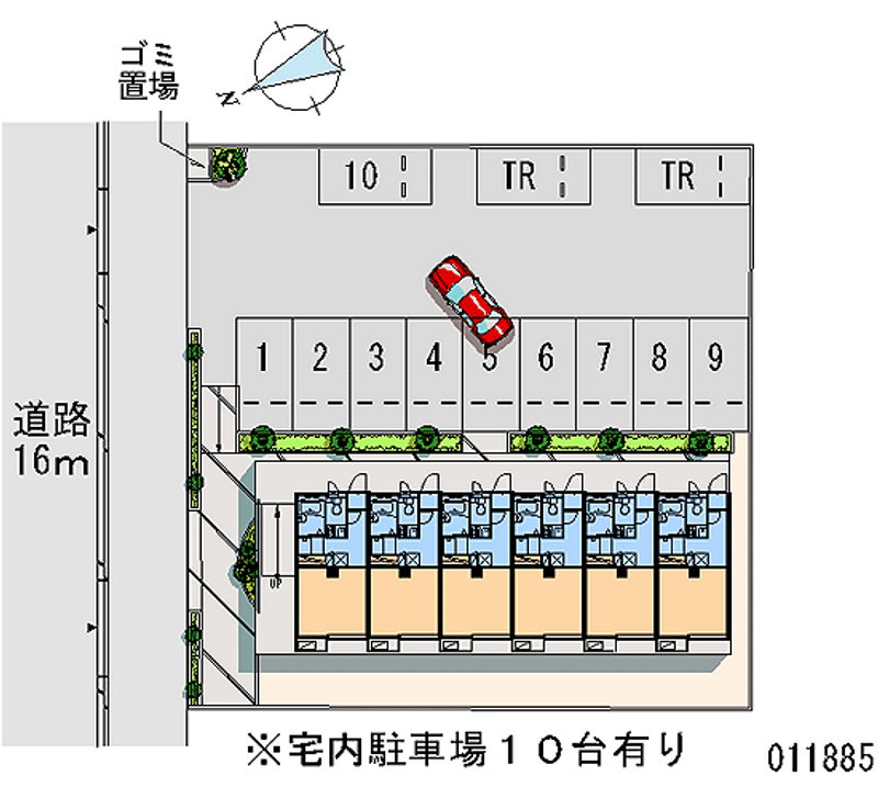 レオパレスクレスタ 月極駐車場