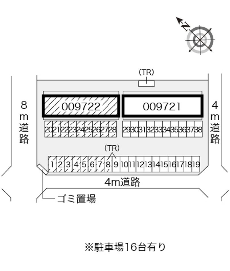 レオパレス市毛Ｂ 駐車場