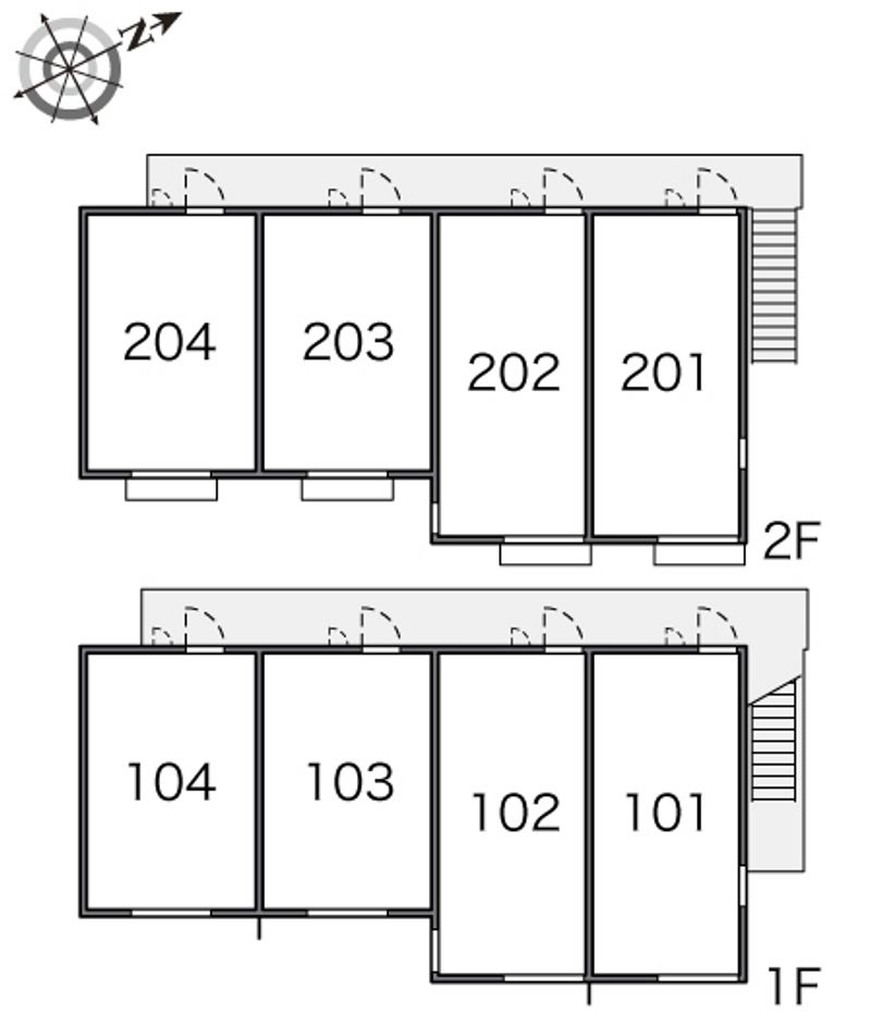 レオパレスハナテン２番館 間取り配置図