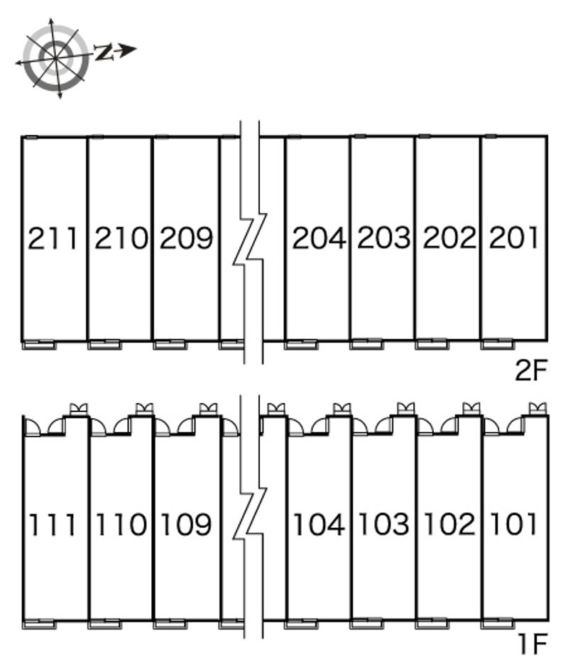 レオパレス花見が丘　Ｋ　Ｍ 間取配置図