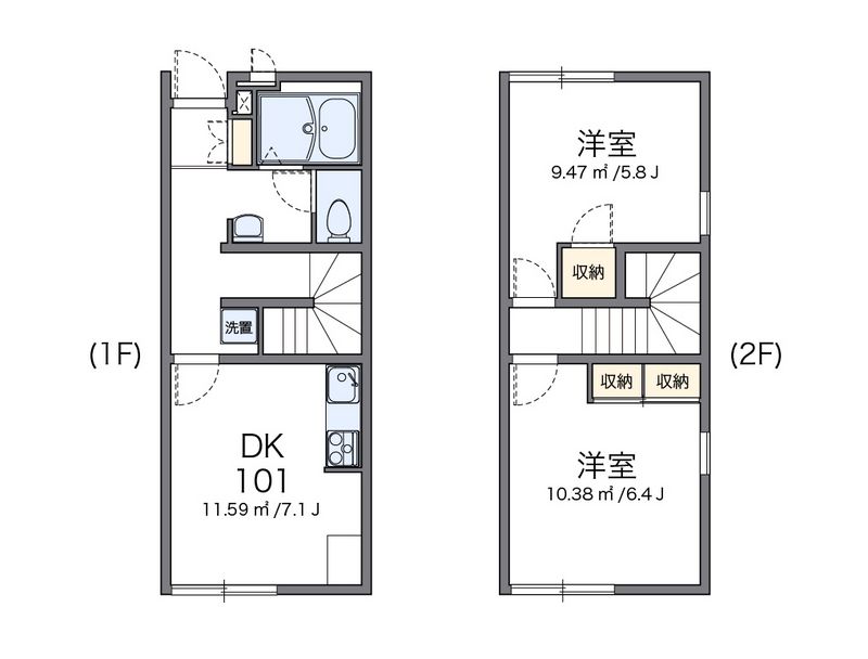 レオパレス松代海津Ⅱ 間取図