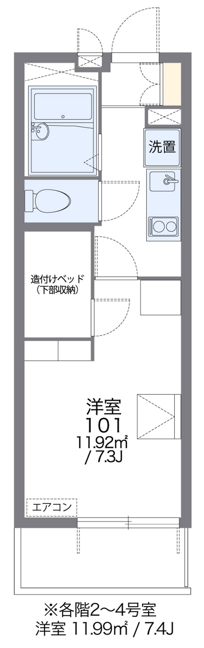 レオパレスドゥジェーム鳴尾 間取図