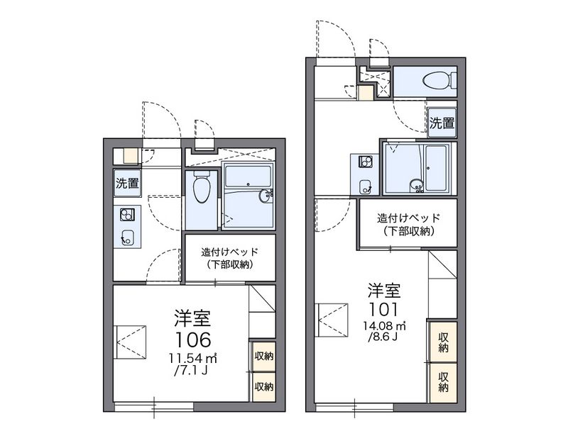 レオパレスおおのみ 間取図