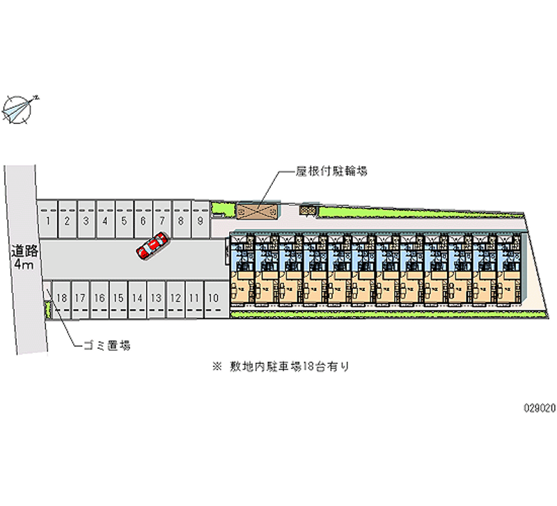 レオパレスローズＣ 月極駐車場