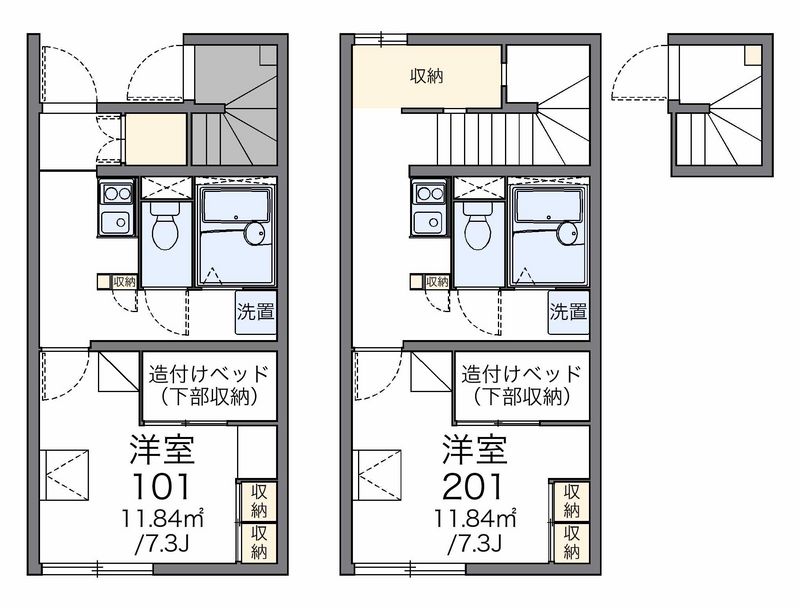 レオパレスロイヤルガーデン内免 間取図