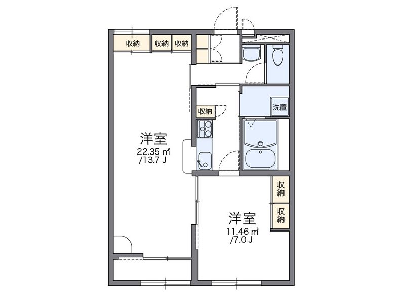レオパレスル　シェルＢ 間取図
