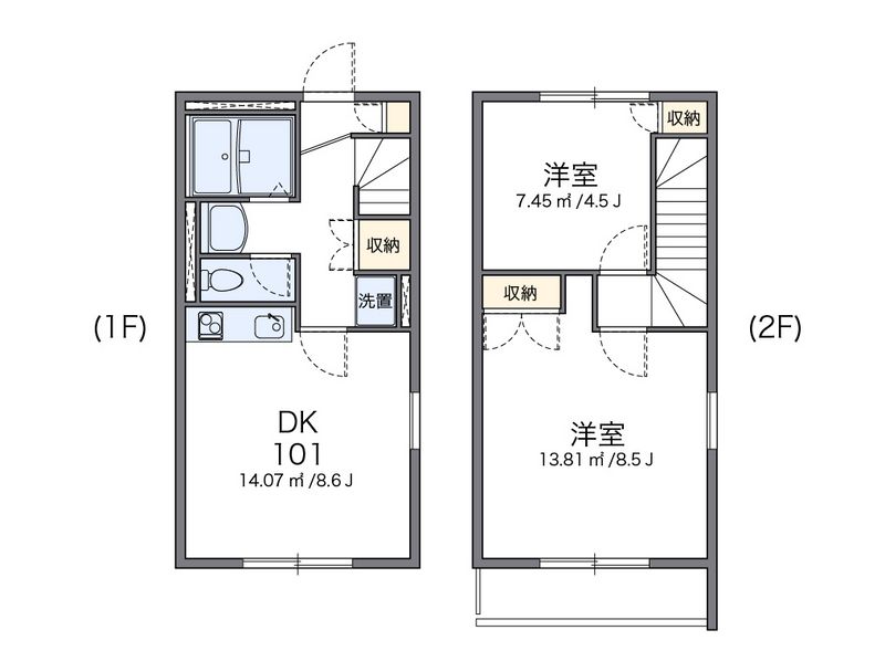 レオパレスピュアベリー 間取図