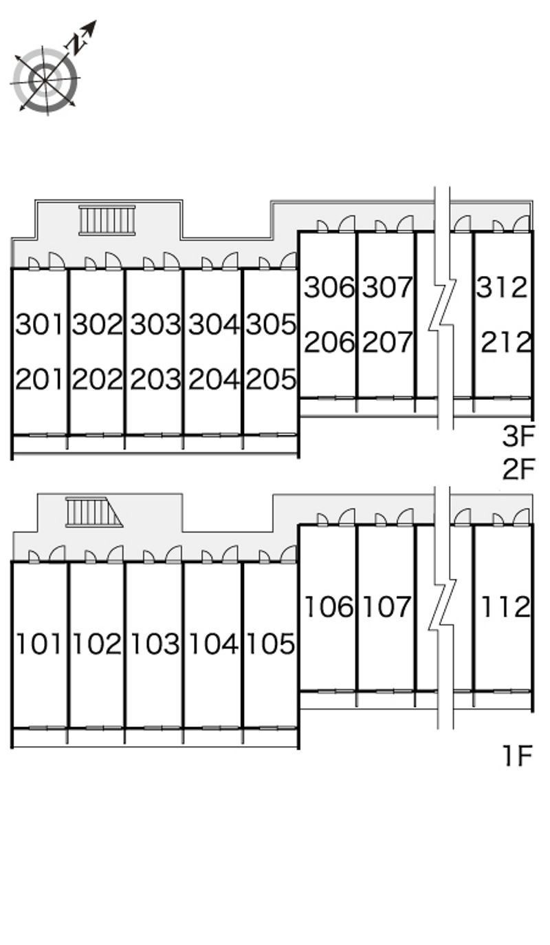 レオパレスミモザⅡ 間取配置図