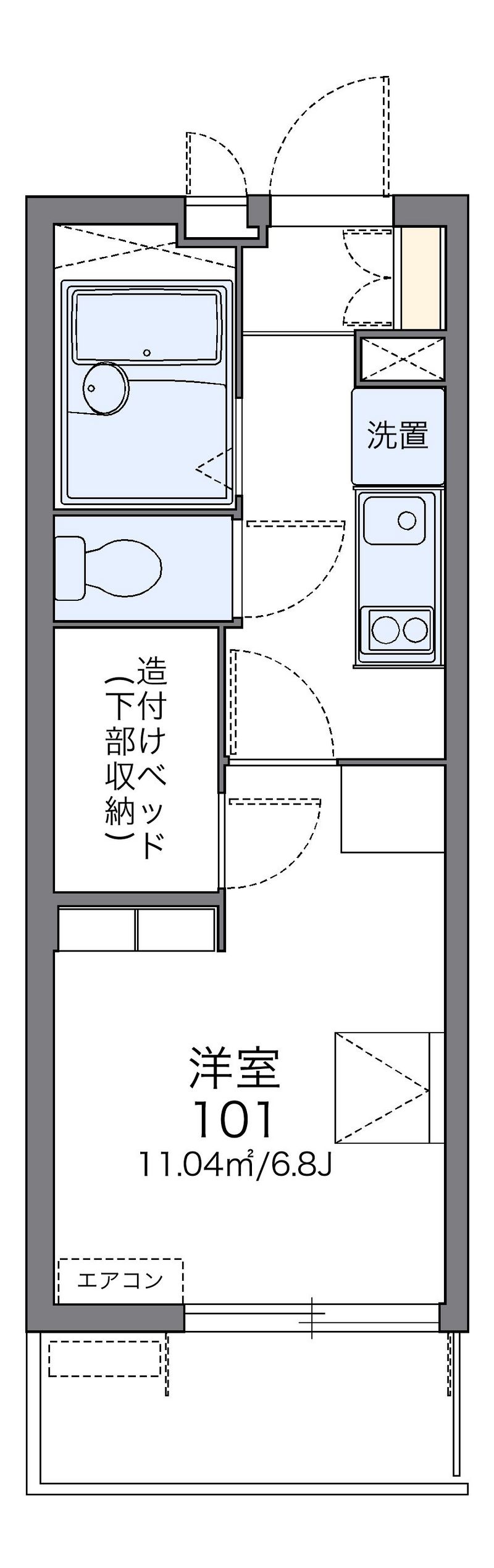 レオパレス白ゆり 間取図