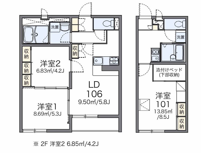 レオパレスケンズ　スター 間取図