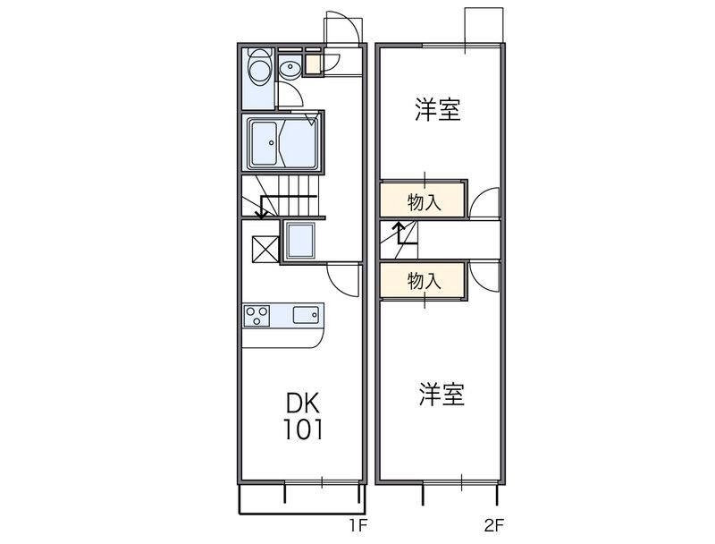 レオパレスラダックＢ 間取図