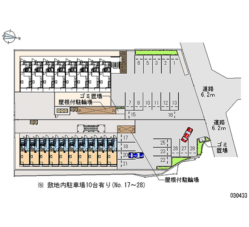 レオパレスサンコート学園前Ａ 月極駐車場