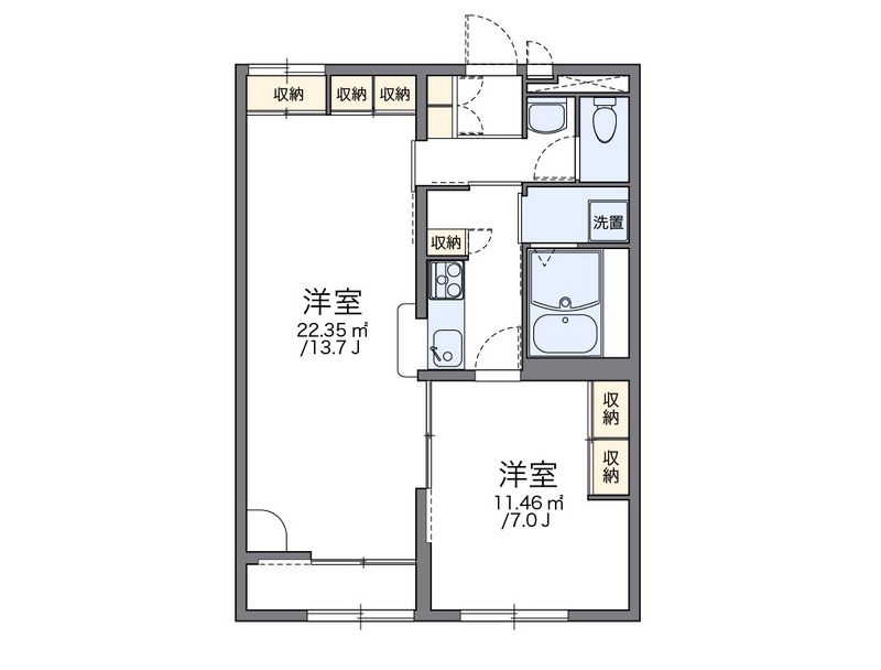 レオパレスエバーグリーン 間取図