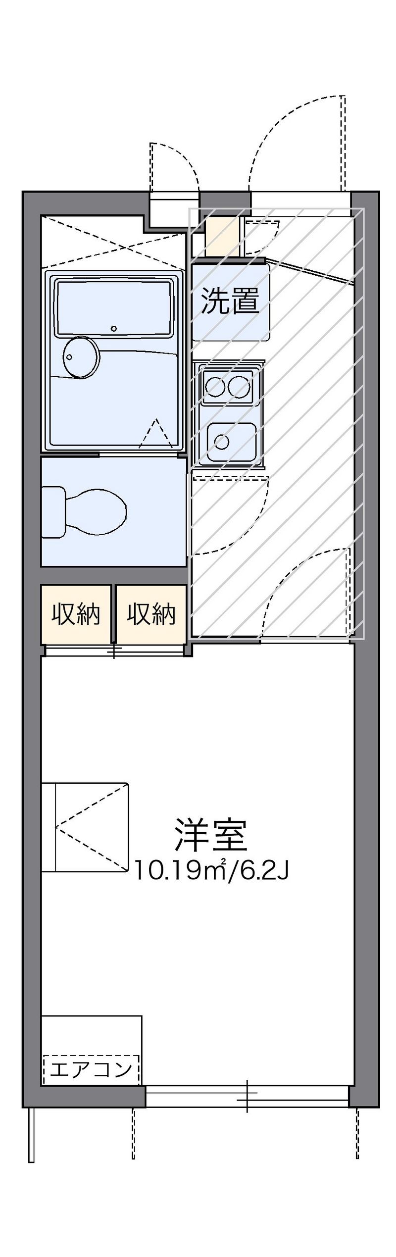 レオパレスシャトーナカジマＣ棟 間取図
