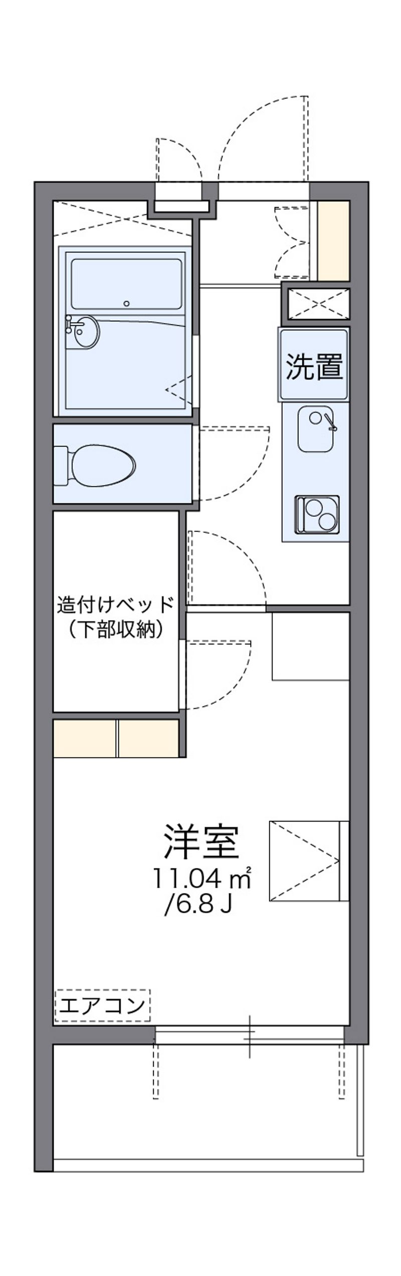 レオパレスひばり第一 間取り