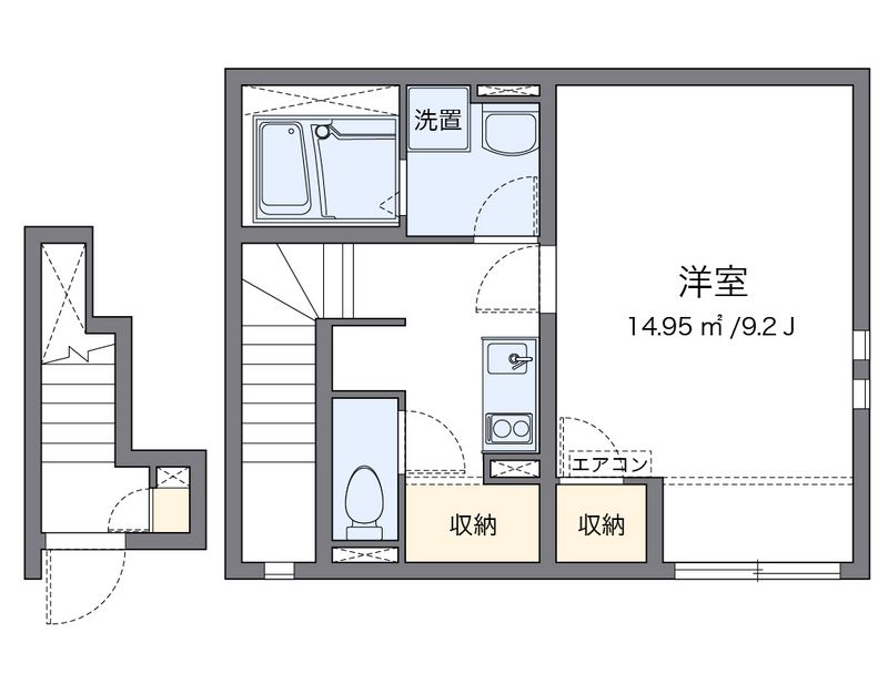 クレイノサン　トラップ　古湊 間取り