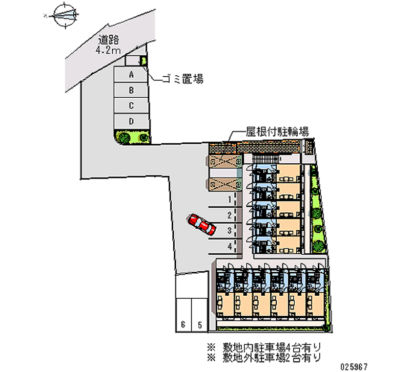 レオパレスニュー猪名寺 月極駐車場