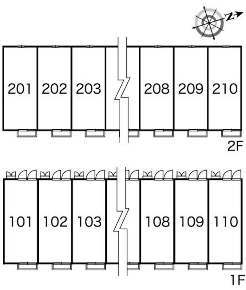 レオパレス袋原南 間取配置図
