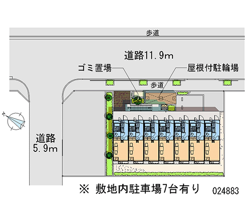 レオパレスバーディⅢ 月極駐車場