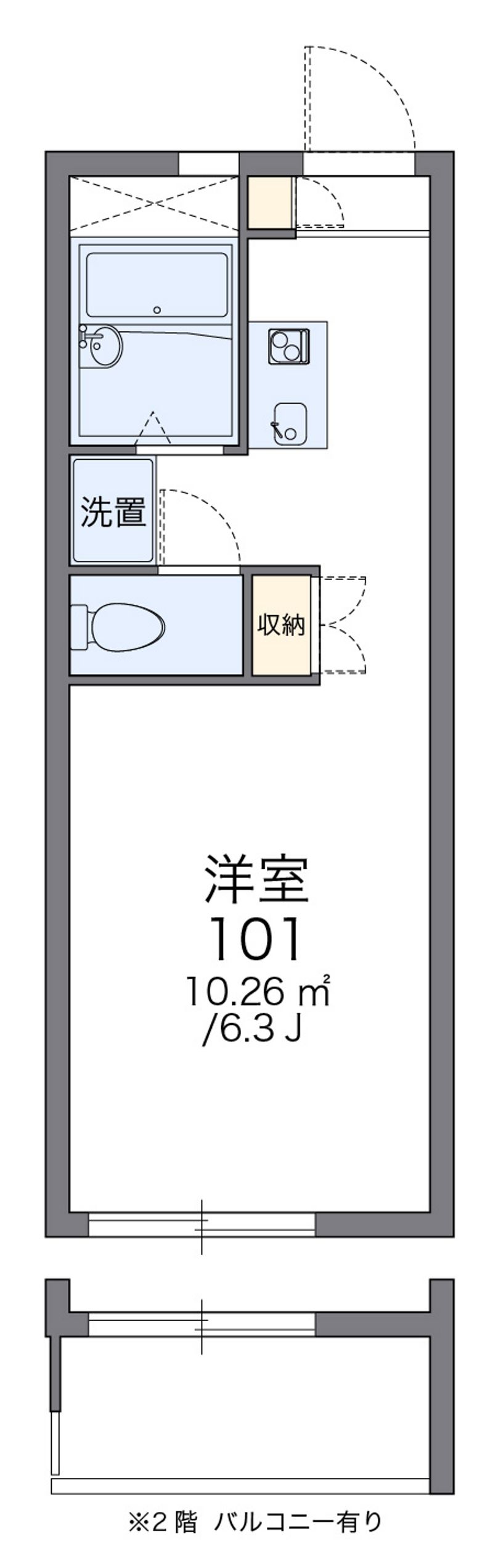 レオパレス新町Ａ 間取図