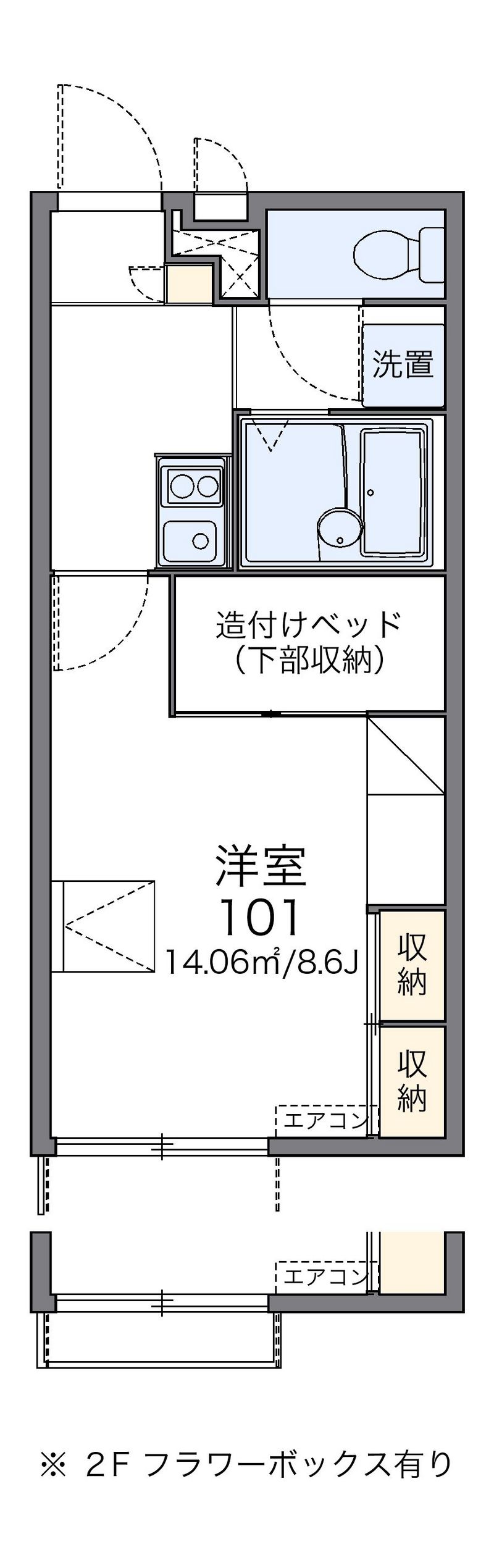レオパレス魚住南 間取図