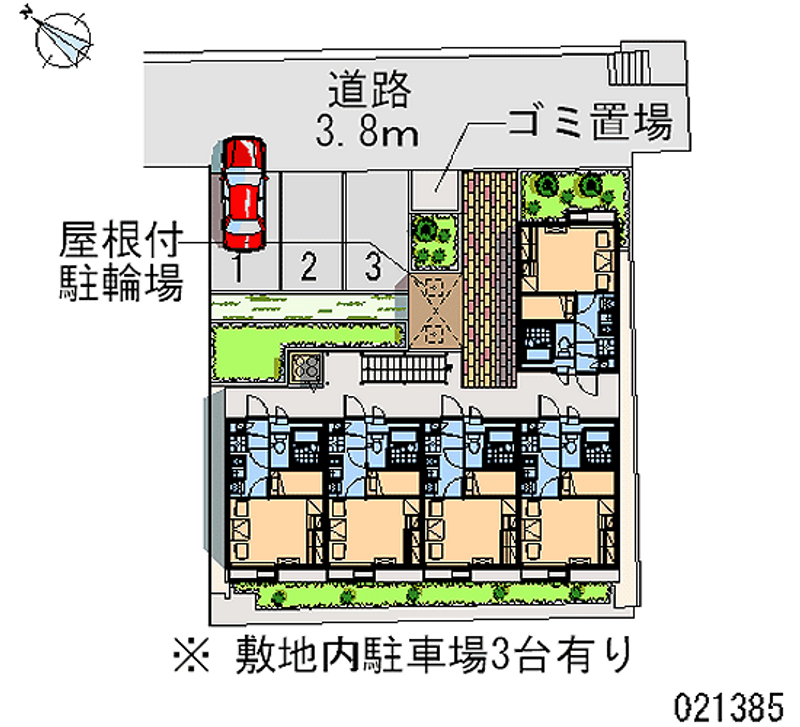 レオパレス上野芝 月極駐車場