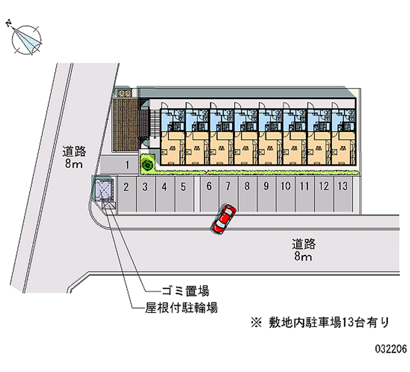 レオパレスタウンコート石川Ⅲ 月極駐車場