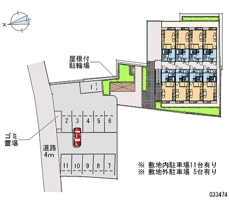 レオパレス紀北 月極駐車場