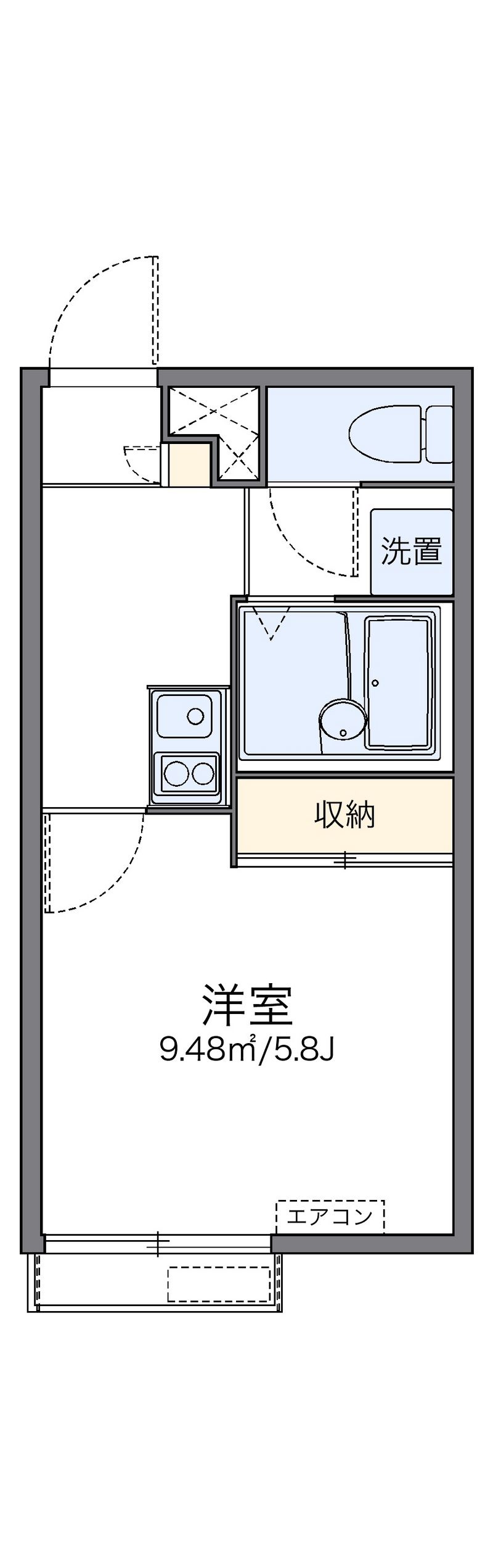 レオパレスボンマルシェ山科 間取り