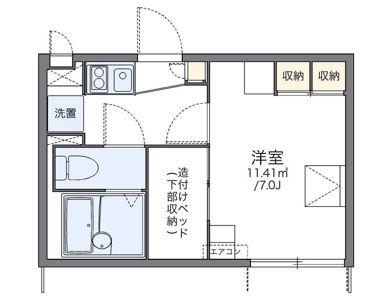 レオパレスプログレ　エヌベータ 間取図