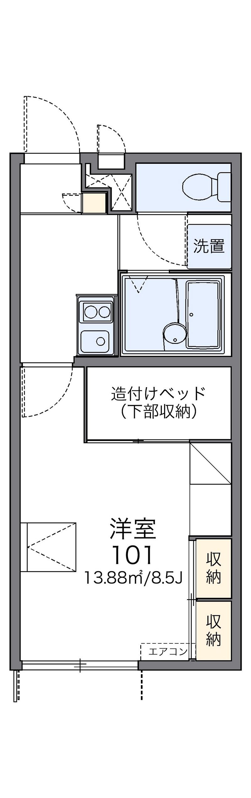 レオパレスルミエールＤ 間取図