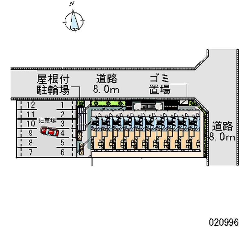 レオパレス川北 月極駐車場