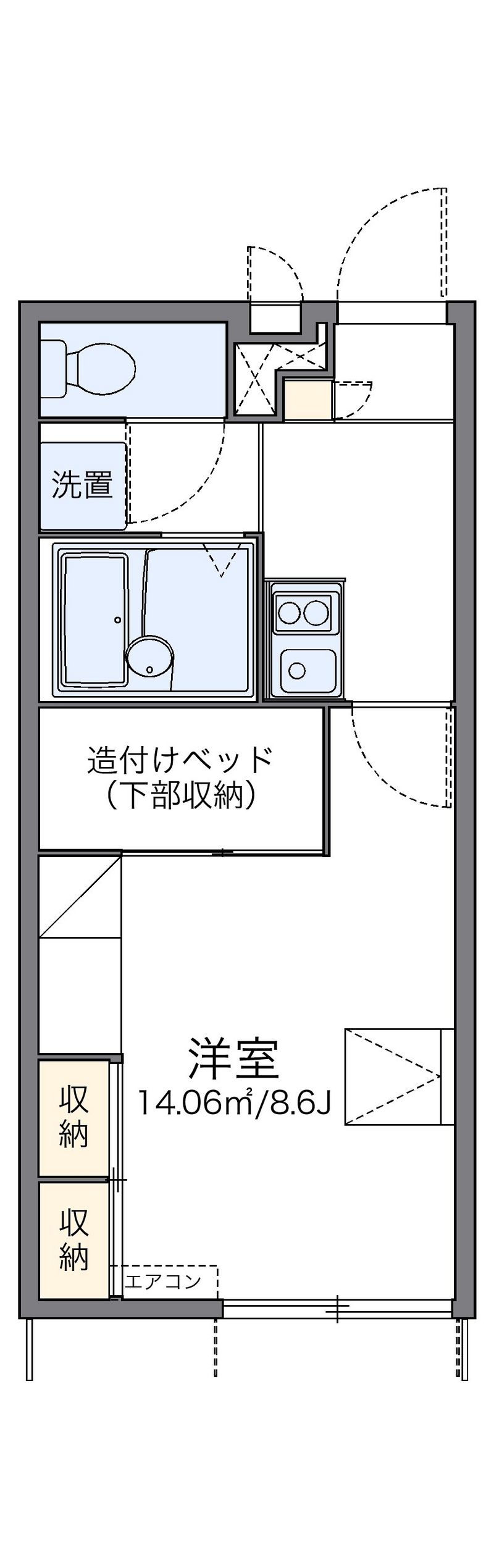 レオパレスプレステージＯＮＥ 間取図