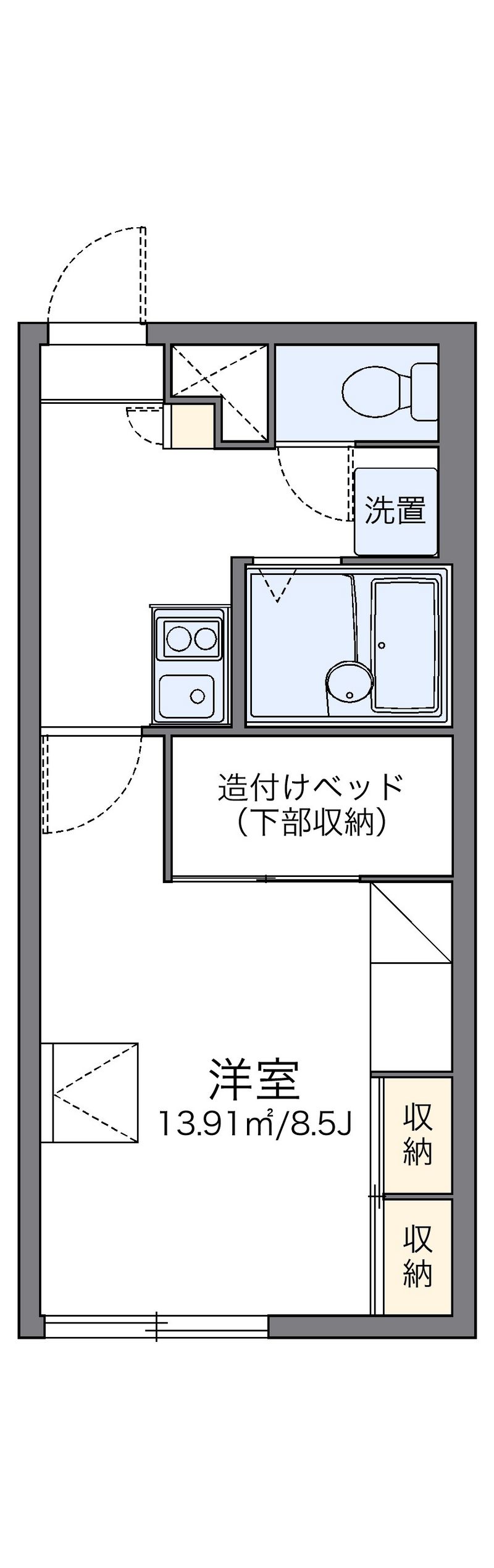 レオパレスグランシャリオ　Ｋ 間取り