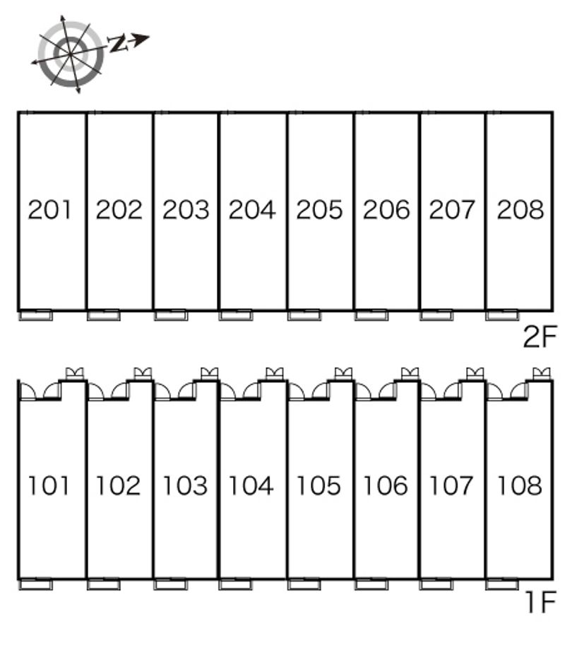 レオパレス東園田Ⅱ 間取配置図