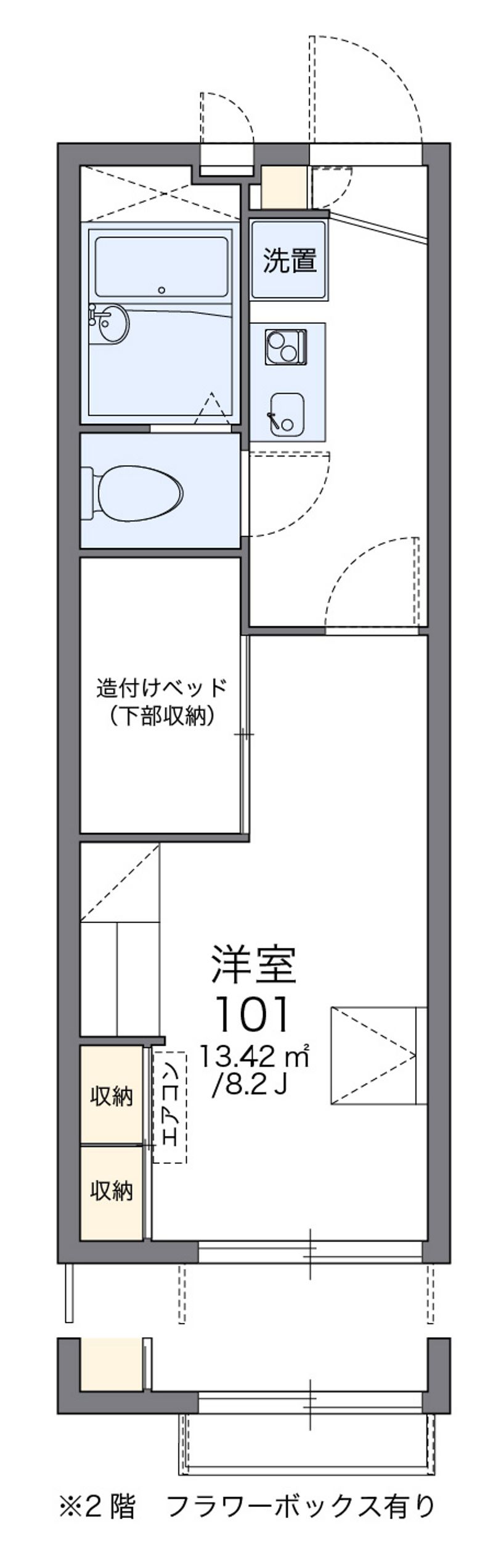 レオパレスアンソレイエ　恵 間取図