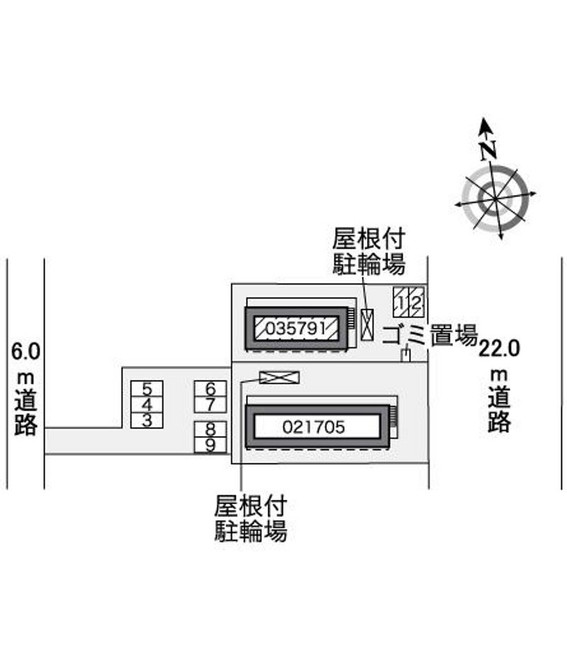 レオパレスアジェル岩倉南Ⅱ 配置図