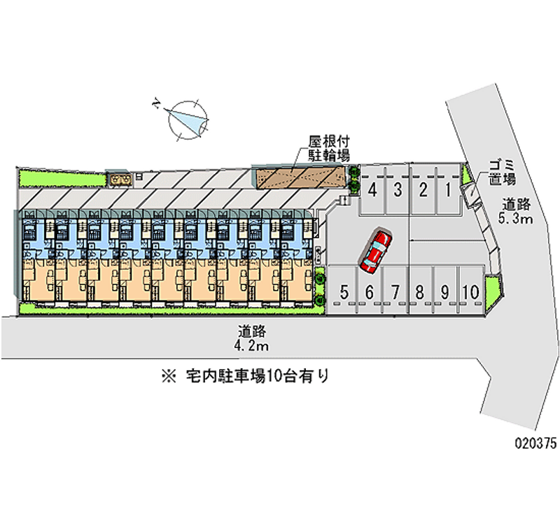 レオパレスコンフィアンス 月極駐車場