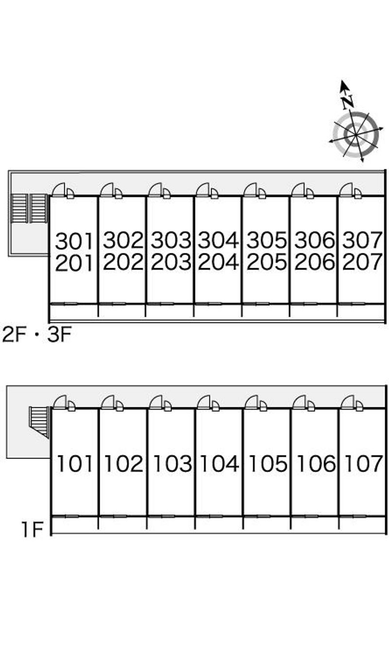 レオパレスアルモニ１番館 間取配置図