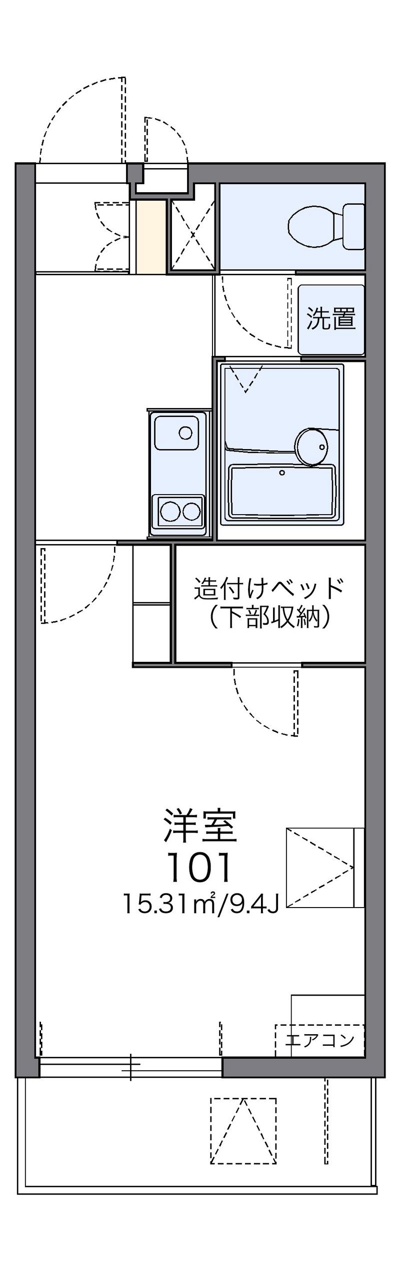 レオパレスボンジュルネ 間取図