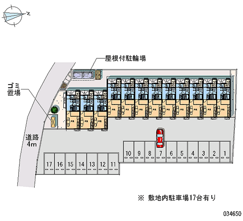 レオパレスポムドテール 月極駐車場