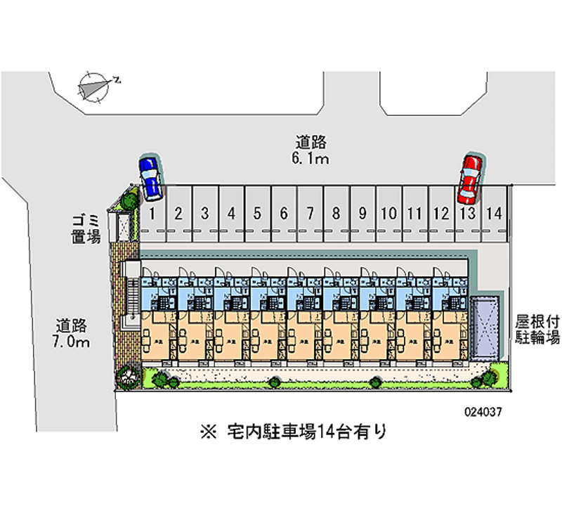 レオパレスグレース扇台 月極駐車場