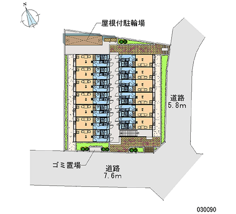 レオパレスグランデ花園 区画図