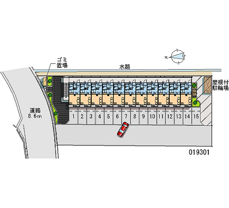 レオパレスサンフラワーⅡ 月極駐車場