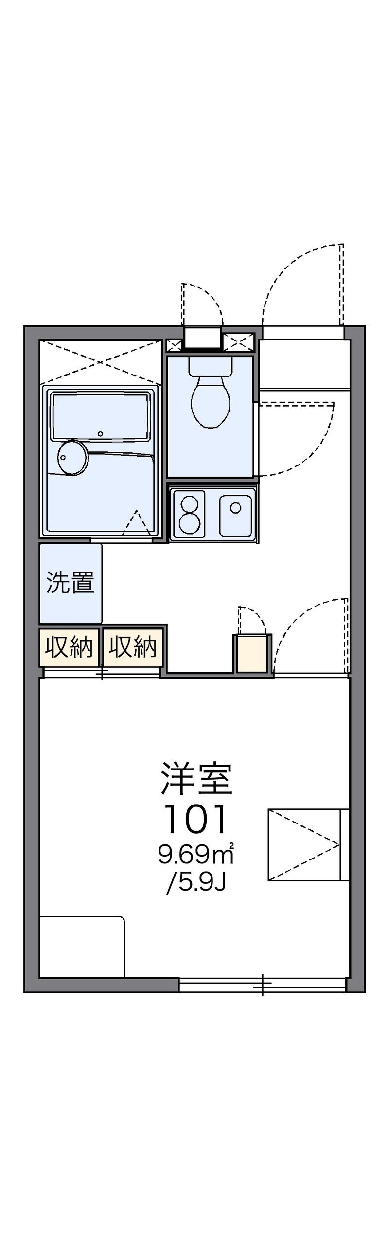 レオパレス若葉Ａ 間取図