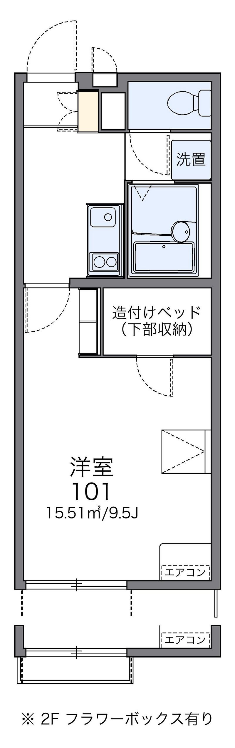 レオパレスＲａｃｏｎＤ７能登川 間取図