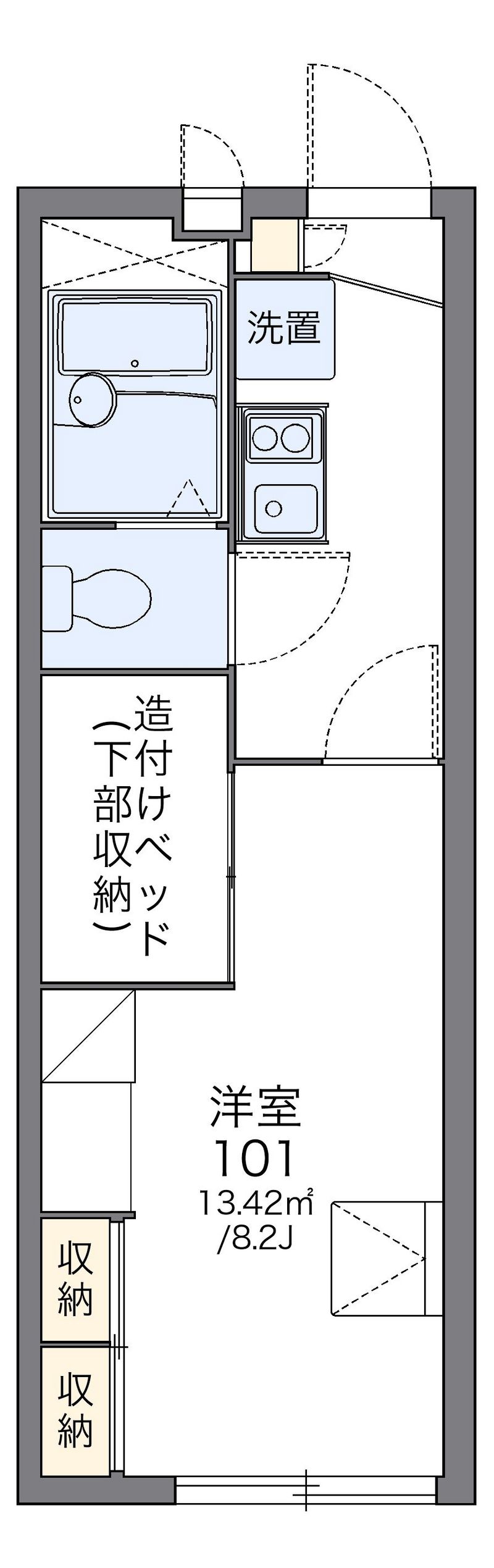 レオパレスドミール横田 間取図