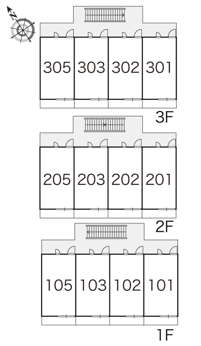 レオパレス毘沙門 間取配置図